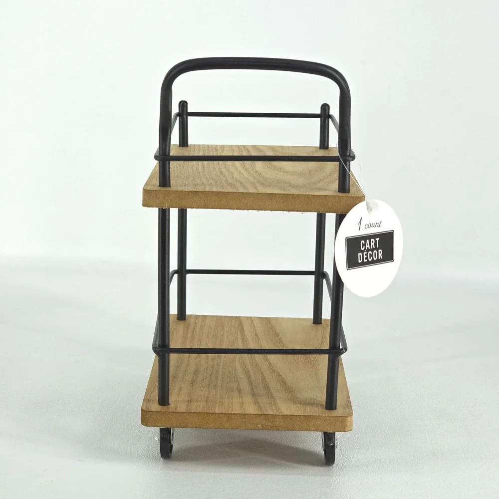Horizon Group USA 2 Tier Retail Counter TikTok Display Cart Home Decor Brown NEW